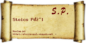 Stoics Pál névjegykártya